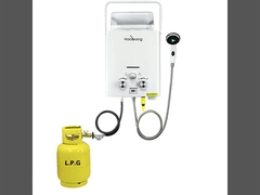 10 ลิตรจานเย็น NG ก๊าซเครื่องทําน้ําอุ่น ปุ่มควบคุมด้วยมือ ขาว