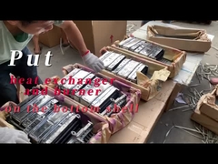 วางเครื่องแลกเปลี่ยนความร้อนและเผาบนโครงกางด้านล่าง