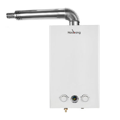 10 ลิตร 220 วอลต์ แก๊สเครื่องทําน้ําอุ่น พยายามออกแบบสีขาว LED 20Kw
